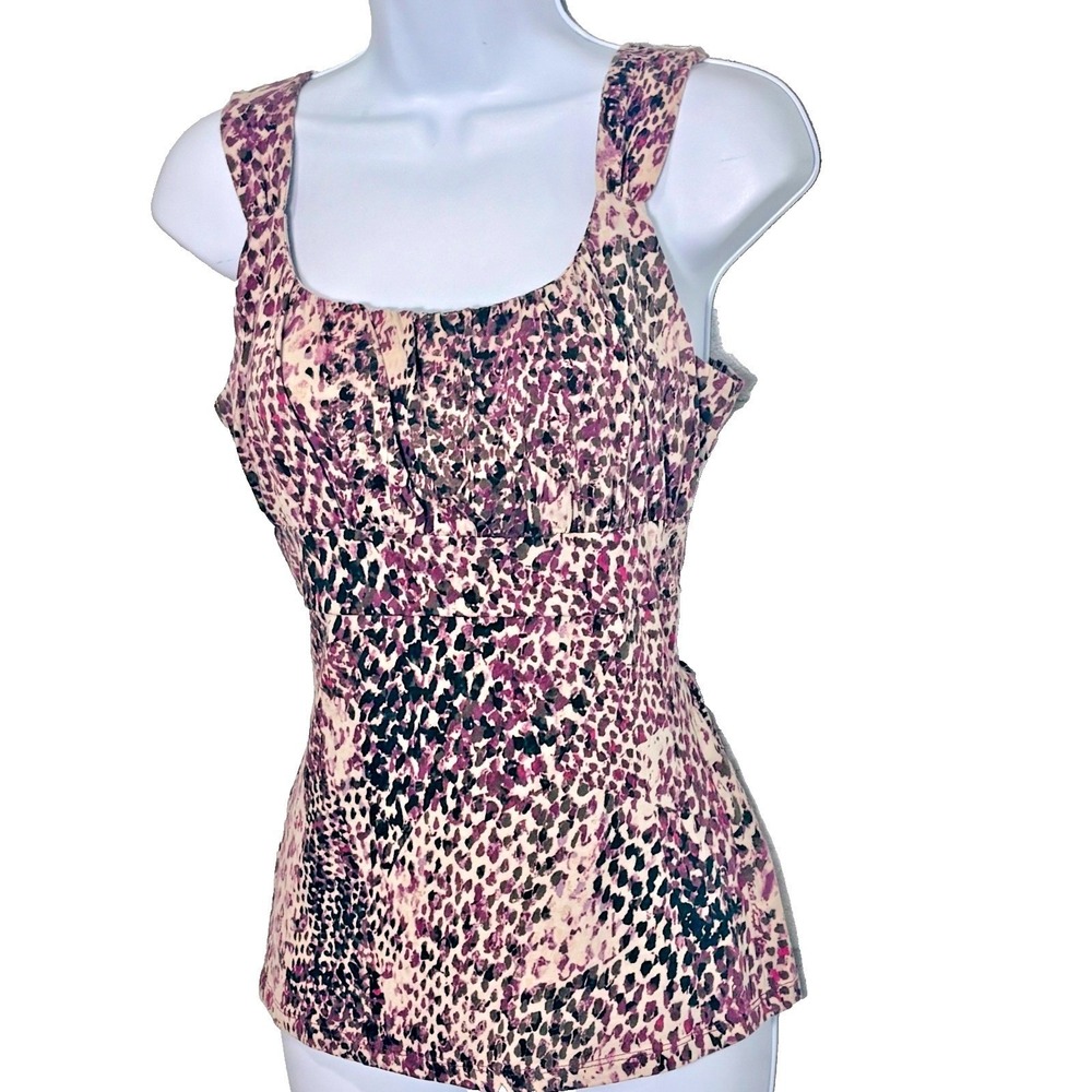 Ann Taylor‎ Y2K Leopard Print Empire Waist Top Size Small Indie Sleaze Going Out